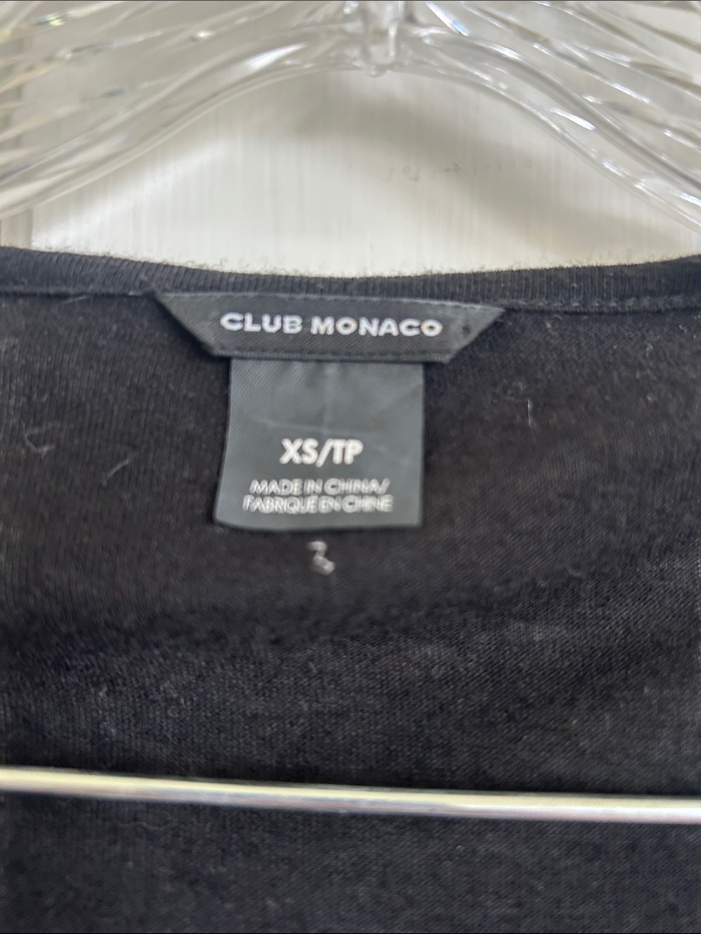 Club Monaco Black Fringe Top - Picture 2 of 5